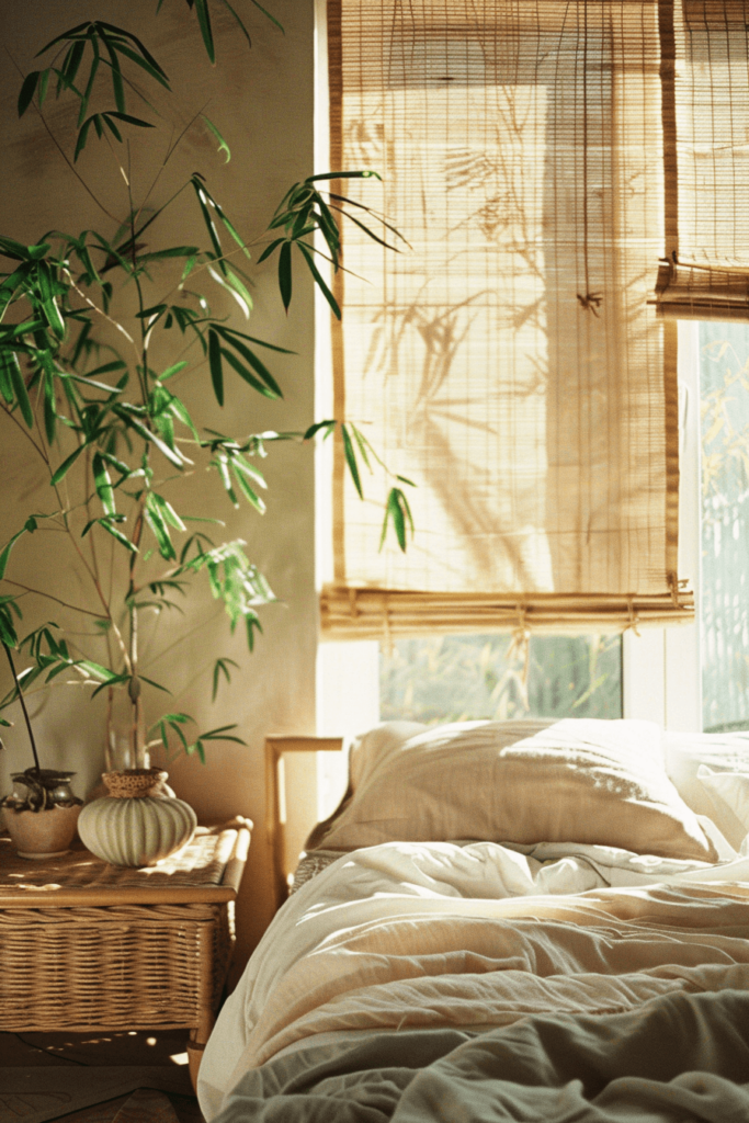 Bamboo Blinds for a Boho Bedroom