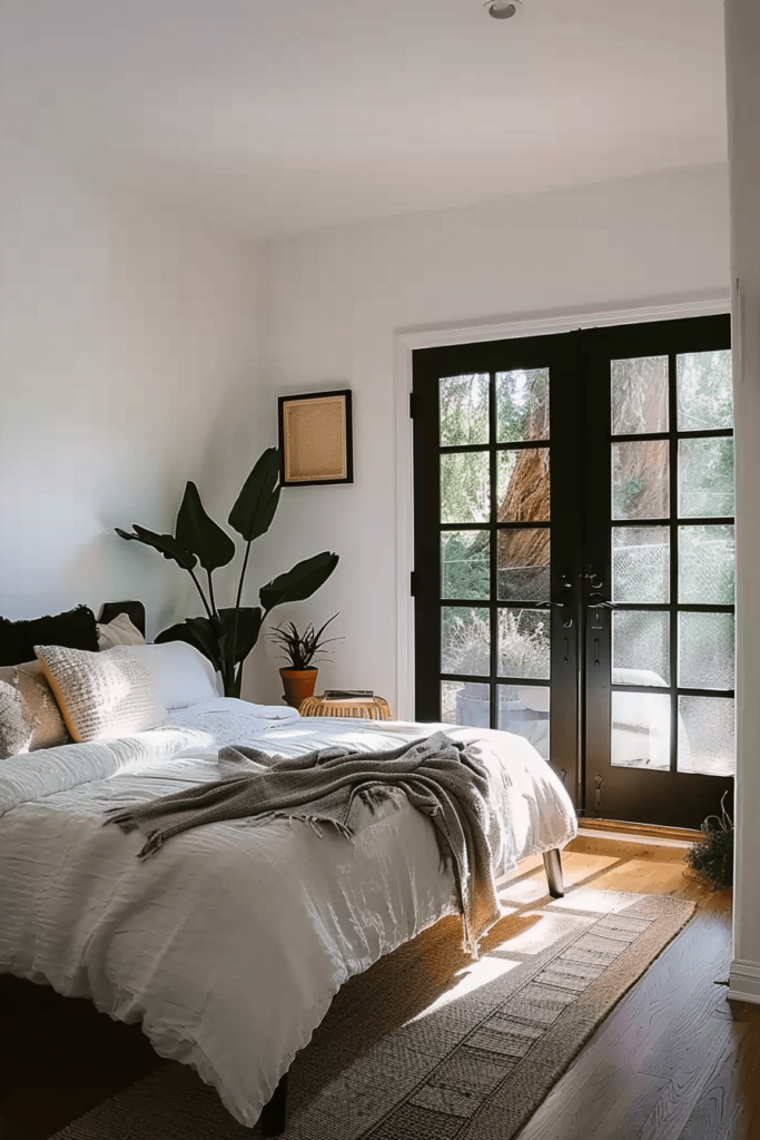 Black Accents in a Boho Bedroom