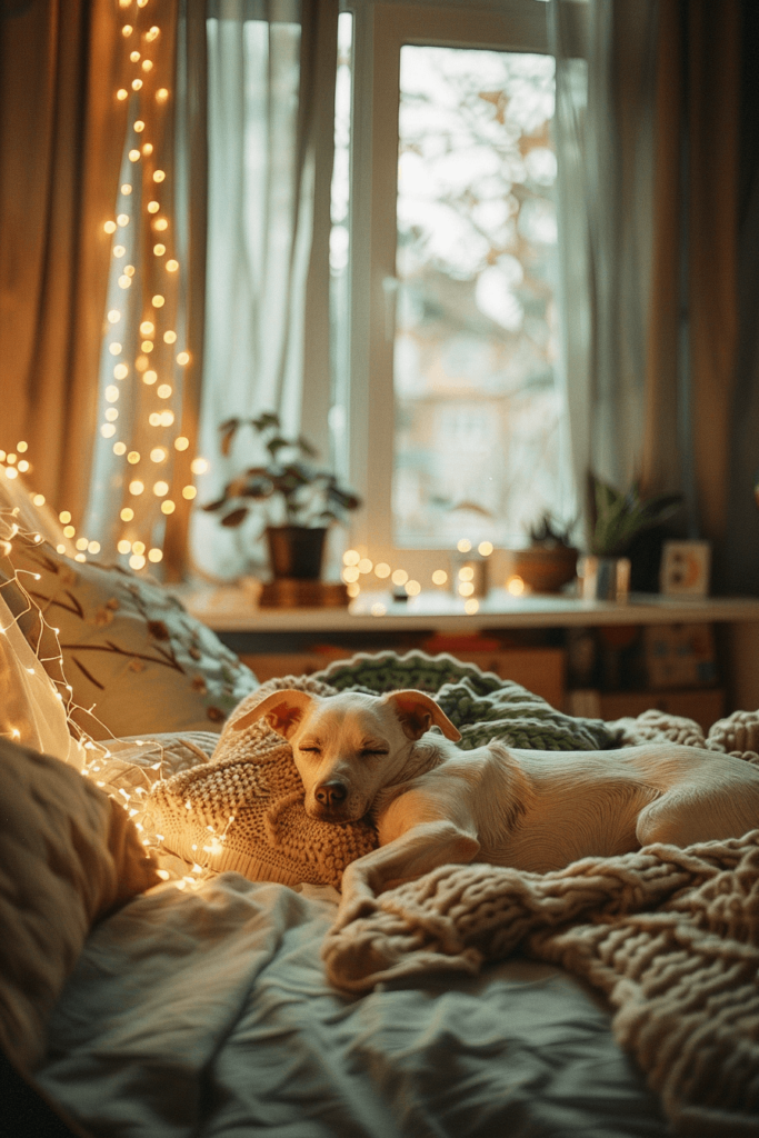 Boho Bedroom with Fairy Lights