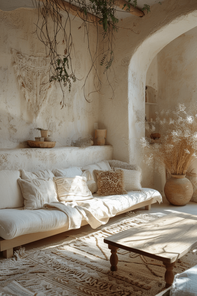 Boho Style Living Room With Moroccan Rugs