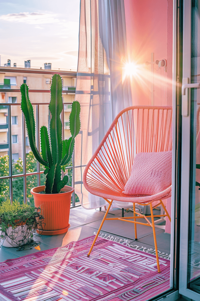 Bold Furniture on a Small Balcony