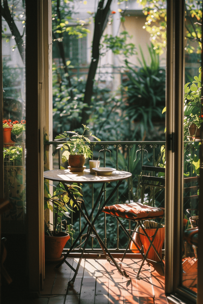 Cozy Balcony with a Small Table