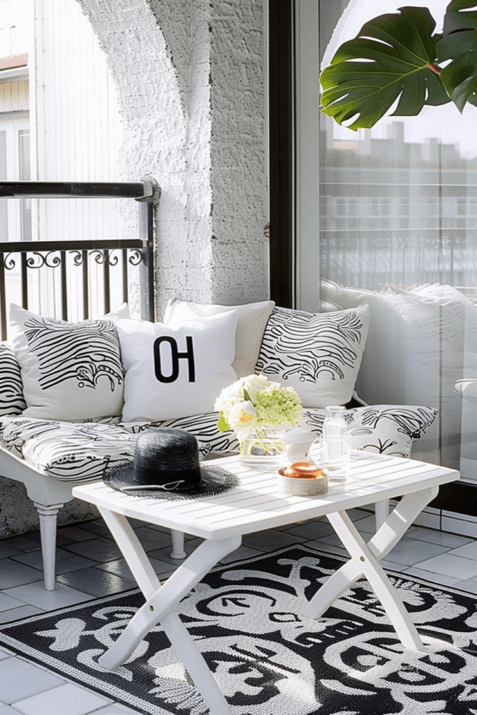 Cozy White Balcony