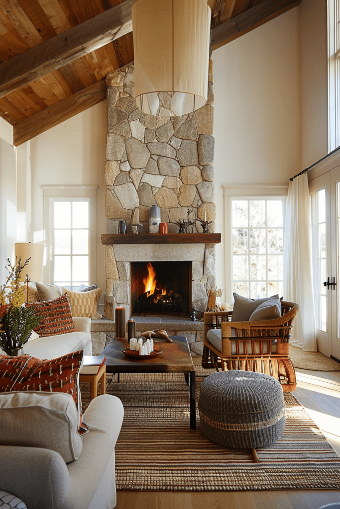 A Fireplace in your Modern Farmhouse Living Room