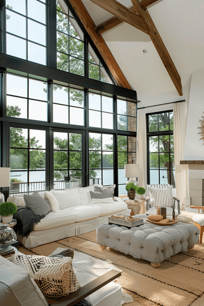 Big Windows Coastal Living Room