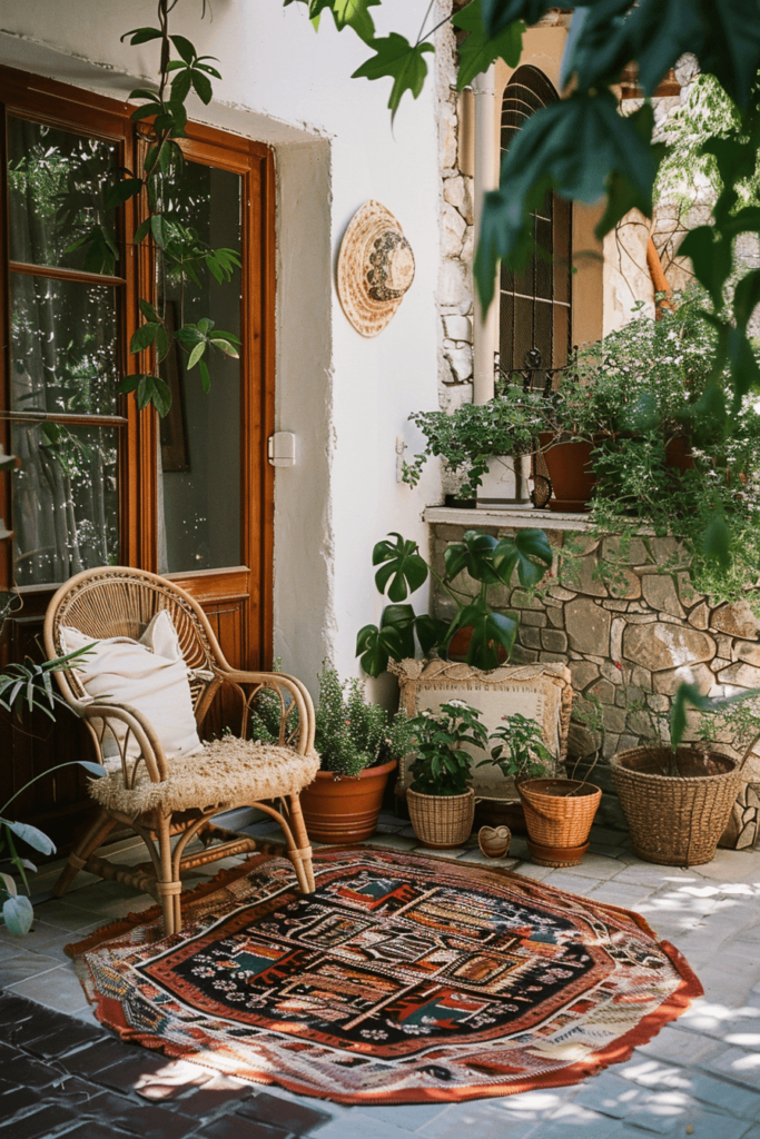 Boho Style Small Outdoor Patio Idea