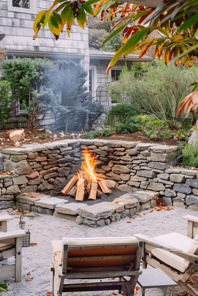 Built-In Stone Firepit