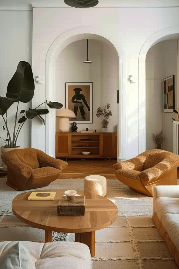 Catchy Pieces in the Earthy Living Room