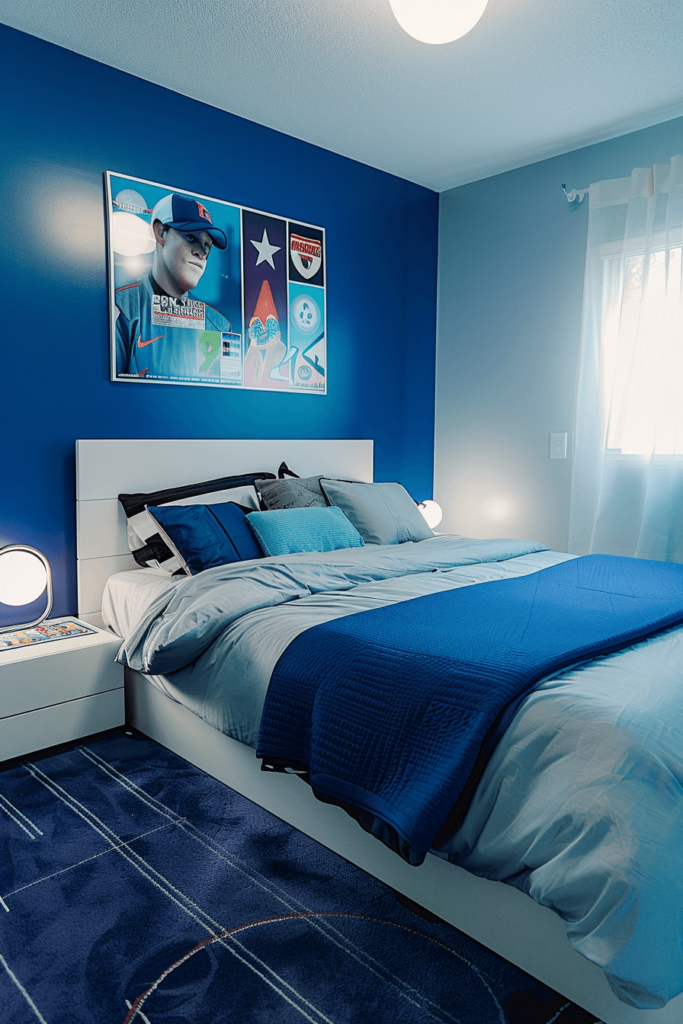 Modern Blue Teenage Boys Bedroom