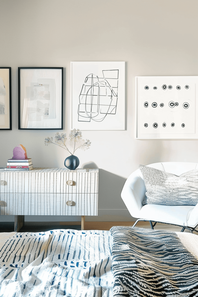 Monochromatic Geometry on the Minimalist Bedroom Wall