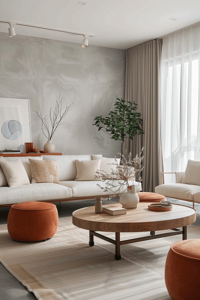 Muted Modern & Earthy Living Room