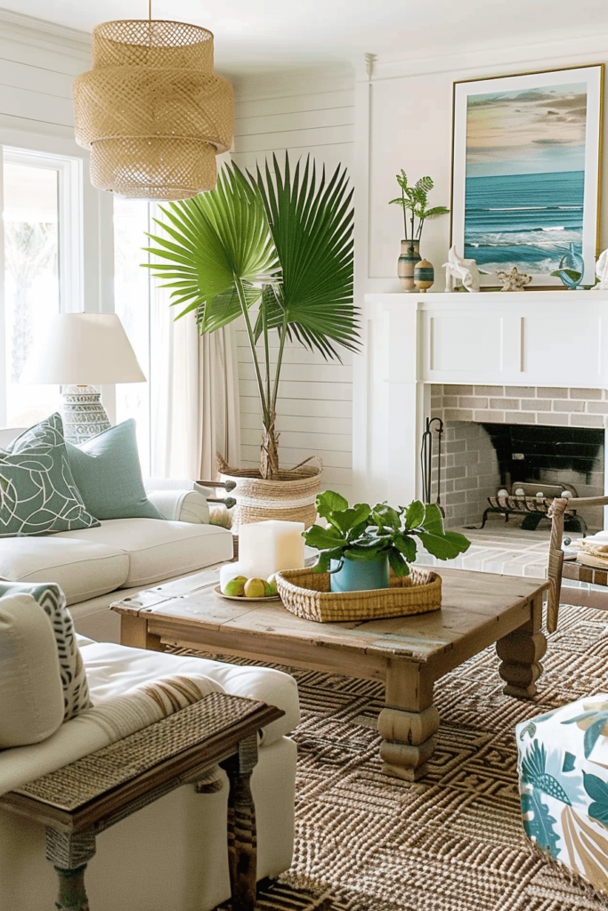 Natural Fibers in the Coastal Living Room