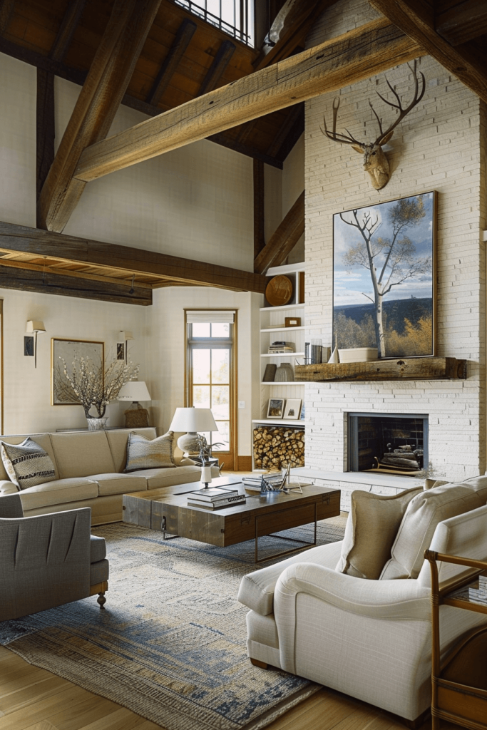 Part Farmhouse and Part Rustic Living Room