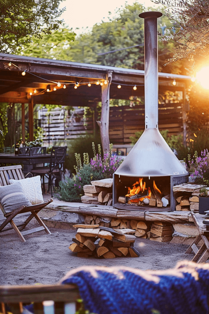 Rustic Outdoor Fire Pit Area