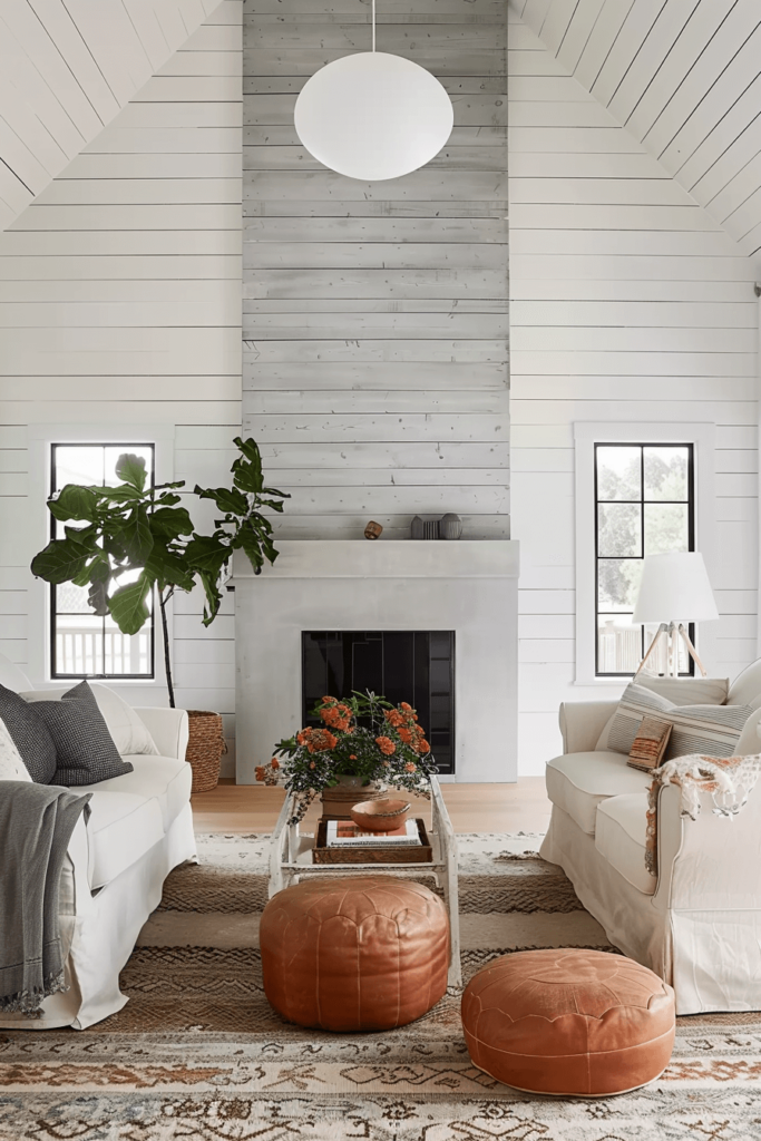 Shiplaps for a Cozy Farmhouse Living Room