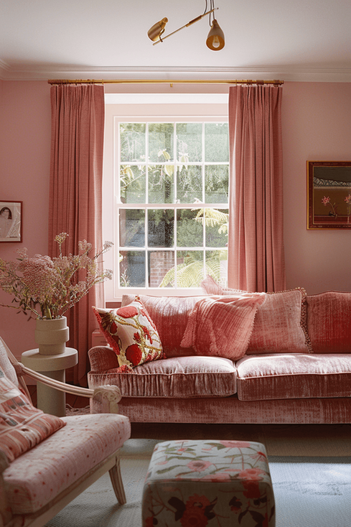 Soft Pink & Small Living Room