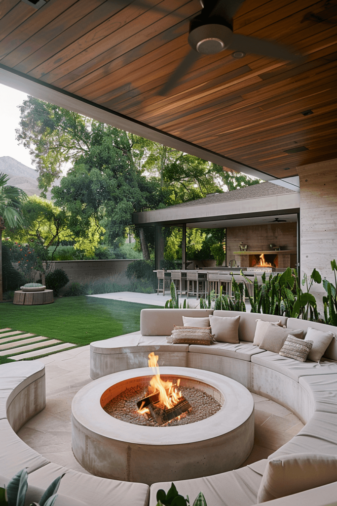 Sunken Outdoor Fire Pit Area