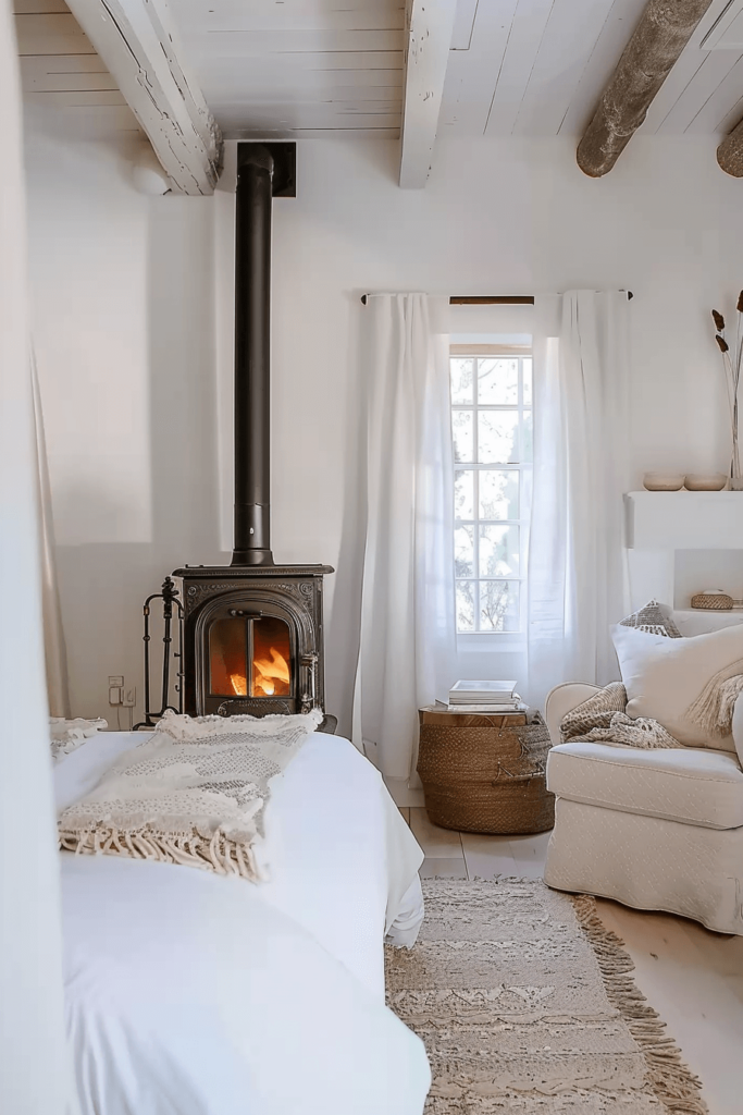 Wood Burning Stove in your Modern Cozy Bedroom