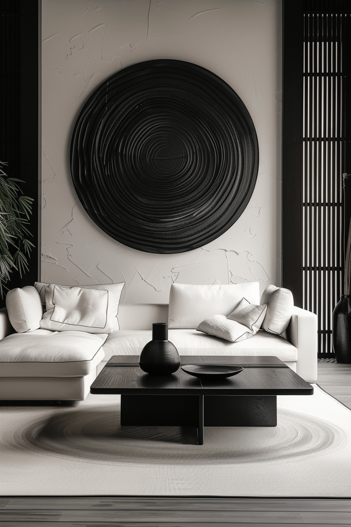 Black & White Japandi Living Room