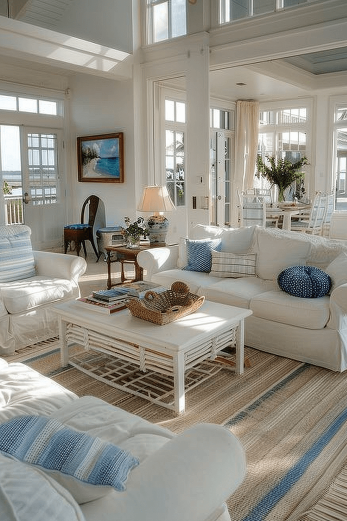 Chic Coastal Cottage Living Room