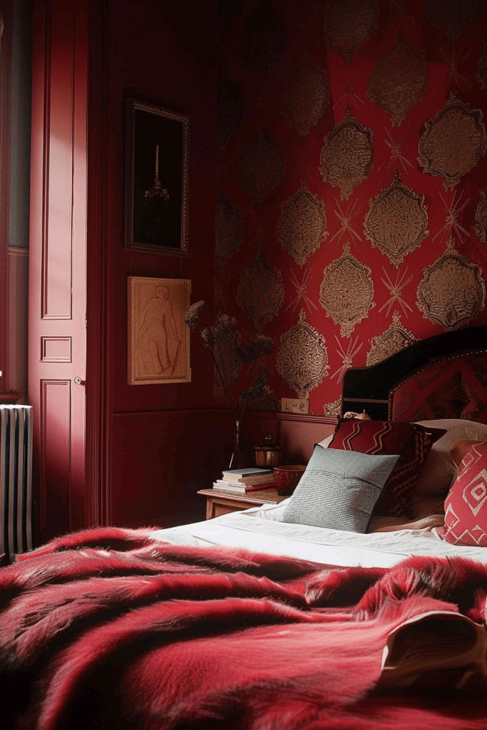 Deep Red Bedroom Walls