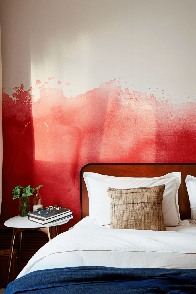 Light Red Accents on your Bedroom Wall