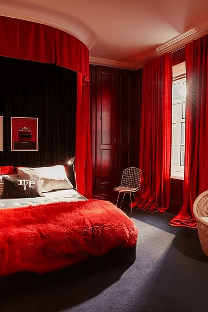 Modern Red Bedroom Idea