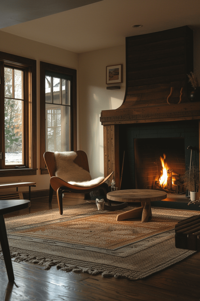 Modern Vintage Living Room with Fireplace