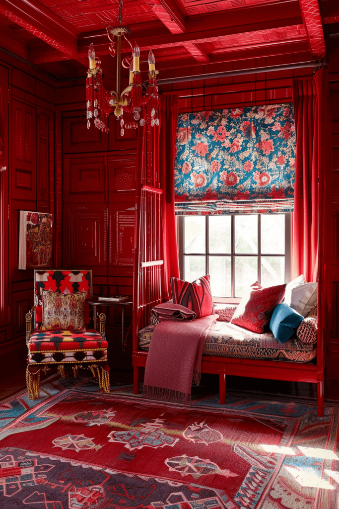 Old Fashioned Red Bedroom