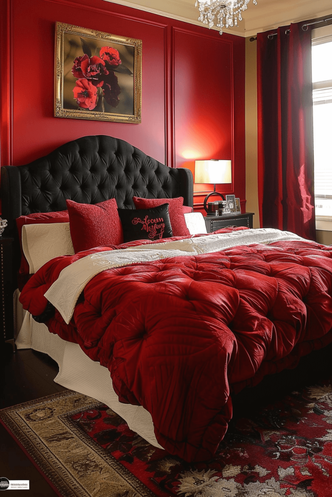 Royal Red Bedroom Accents