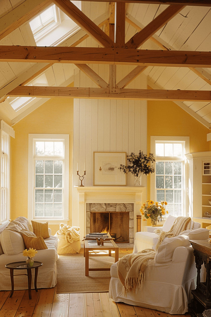 Yellow Living Room- Farmhouse Style